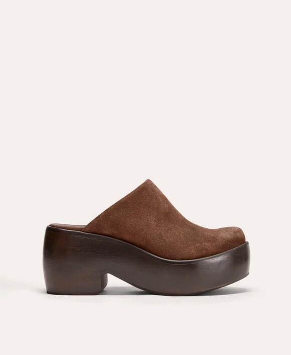 Everlane Shoes - NEW Everlane Puffa Wooden Clog Dark Umber Suede Brown 11